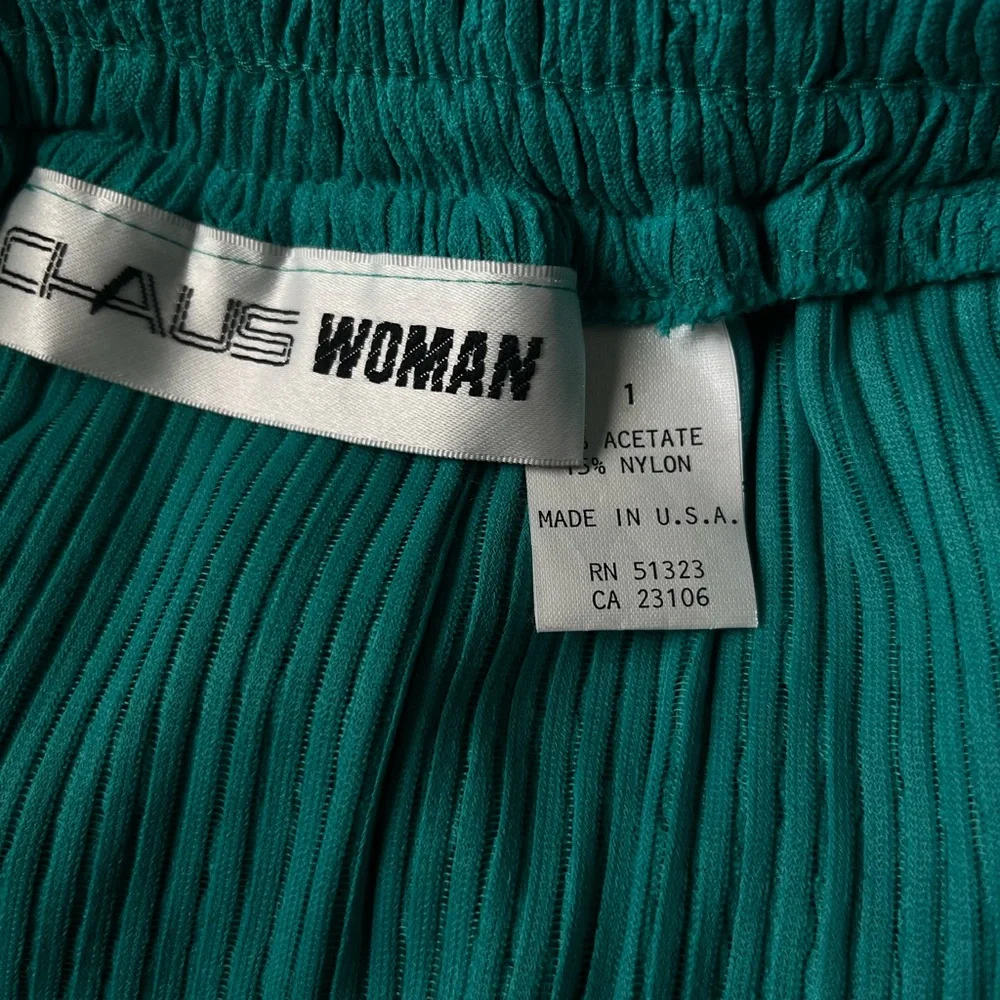 Chaus Women Plus Size Teal Crinkled Boho Cottage Core Coastal Maxi Skirt 1X